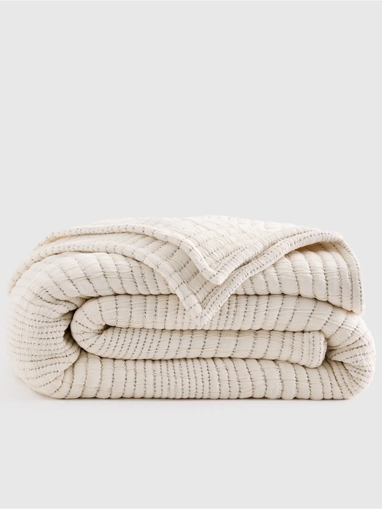 Quince Other - Quince Organic Cotton Channel Stitch Coverlet King Undyed